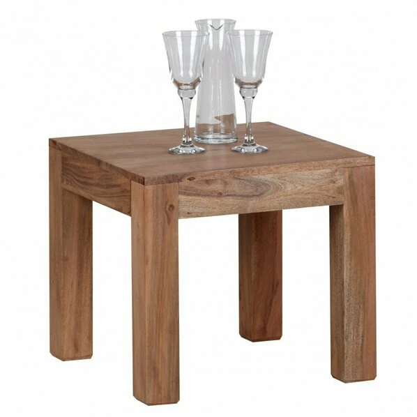 Beistelltisch - Klar Lackiert - Akazie Massiv - 45 Cm Breit 3 Beistelltisch - Klar Lackiert - Akazie Massiv - 45 Cm Breit