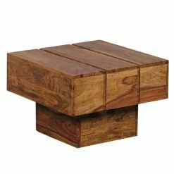 Beistelltisch - Braun Gebeizt - Sheesham Massiv - 45 Cm Breit