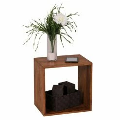 Beistelltisch - Braun Gebeizt - Sheesham Massiv - 43 Cm Breit