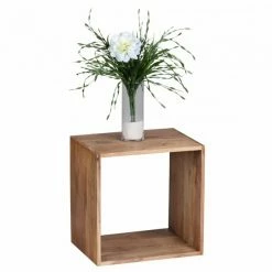 Beistelltisch - Akazie Massiv Lackiert - 43 Cm Breit