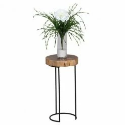 Beistelltisch - Klar Lackiert - Akazie Massiv - 28 Cm Breit