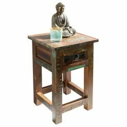 Beistelltisch - Klar Lackiert - Mango Massiv - 50 Cm Breit