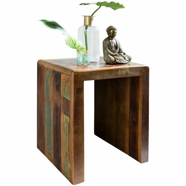 Beistelltisch - Klar Lackiert - Mango Massiv - 45 Cm Breit 3 Beistelltisch - Klar Lackiert - Mango Massiv - 45 Cm Breit