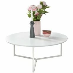 Couchtisch - Weiß Matt - Ø 80 Cm