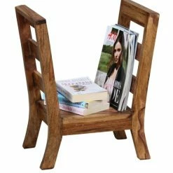 Zeitungsständer - Klar Lackiert - Sheesham Massiv