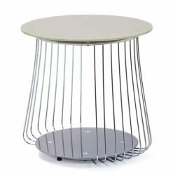 Couchtisch RIVOLI - Grau-cappucino - Glas - 50 Cm