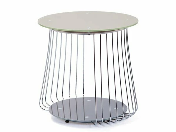 Couchtisch RIVOLI - Grau-cappucino - Glas - 50 Cm 3 Couchtisch RIVOLI - Grau-cappucino - Glas - 50 Cm