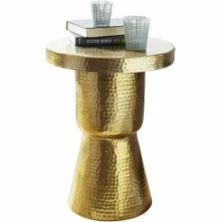 Beistelltisch - Goldfarben - Aluminium - 59 Cm Hoch