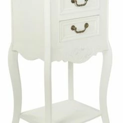 Beistelltisch ELEGANCE - Weiß - Mit 2 Schubladen