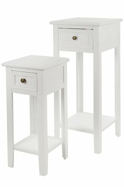 2er-Set Beistelltisch ELEGANCE - Weiß - Mit Schublade 3 2er-Set Beistelltisch ELEGANCE - Weiß - Mit Schublade