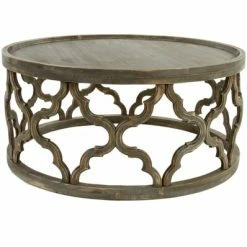 Beistelltisch AMAZONIA - Tannenholz Dunkel - ø 80 Cm