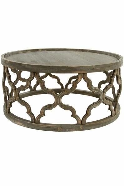 Beistelltisch AMAZONIA - Tannenholz Dunkel - ø 80 Cm 3 Beistelltisch AMAZONIA - Tannenholz Dunkel - ø 80 Cm