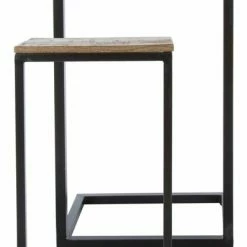 2er-Set Beistelltisch SHIRIN - Natur-schwarz - Mango Massiv