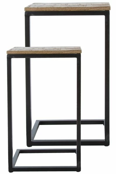 2er-Set Beistelltisch SHIRIN - Natur-schwarz - Mango Massiv 3 2er-Set Beistelltisch SHIRIN - Natur-schwarz - Mango Massiv