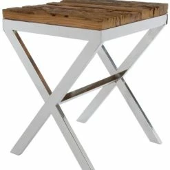 Beistelltisch XENTURY - Natur-silberfarben - 45x45 Cm