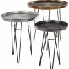 3er-Set Beistelltisch ALICIA - Silber-grau-bronze