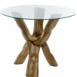 Couchtisch SHARIKA - Braun - Holz-Glas