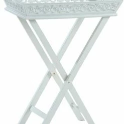 Tablett ROMANTIC - Weiß - Holz - Mit Gestell