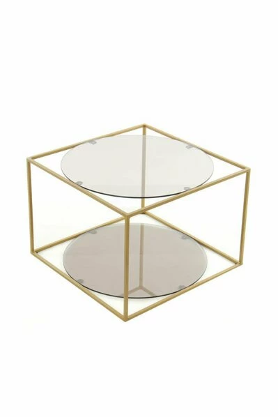 Beistelltisch CODY - Grau-gold - 50x50 Cm 3 Beistelltisch CODY - Grau-gold - 50x50 Cm