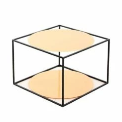 Beistelltisch CODY - Orange-schwarz - 50x50 Cm