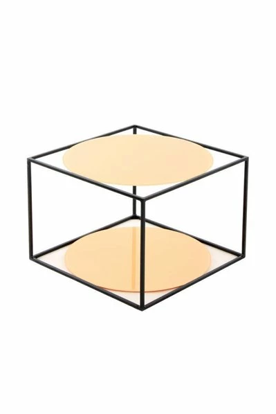 Beistelltisch CODY - Orange-schwarz - 50x50 Cm 3 Beistelltisch CODY - Orange-schwarz - 50x50 Cm