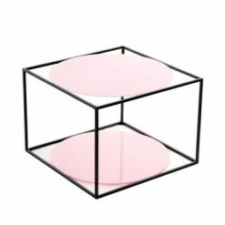 Beistelltisch CODY - Rosa-schwarz - 50x50 Cm