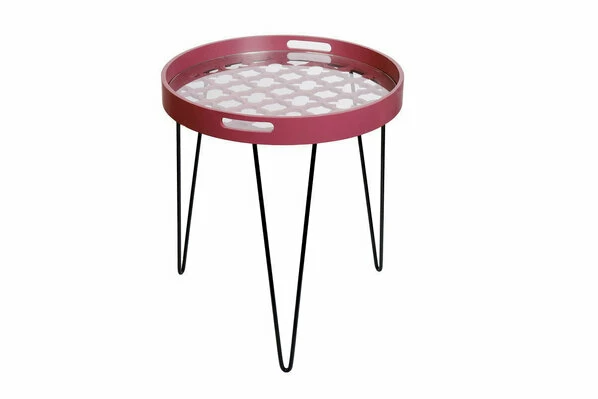 Beistelltisch RIVER - Rot - Metall - 50 Cm Breit 3 Beistelltisch RIVER - Rot - Metall - 50 Cm Breit