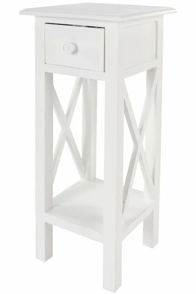 Beistelltisch MERIDIAN - Weiß - Mit 1 Schublade 3 Beistelltisch MERIDIAN - Weiß - Mit 1 Schublade