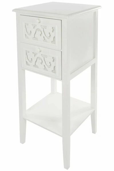 Telefontisch ROMANTIC - Weiß - Holz - Mit 2 Schubladen 3 Telefontisch ROMANTIC - Weiß - Holz - Mit 2 Schubladen