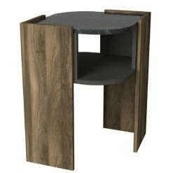 Beistelltisch - Walnuss - Marmor-Optik - 47,6 Cm