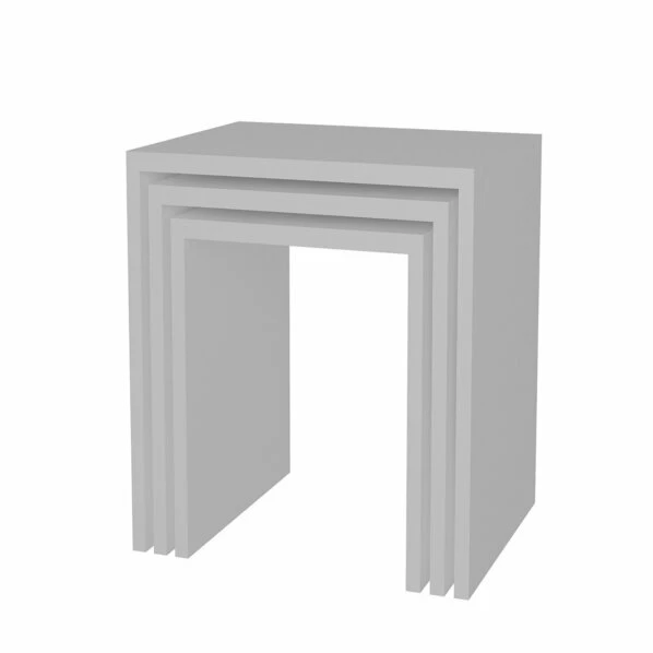 3-teiliges Beistelltisch-Set - Weiß 3 3-teiliges Beistelltisch-Set - Weiß