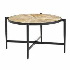 Couchtisch - Mangoholz Massiv - Schwarz - 70 Cm