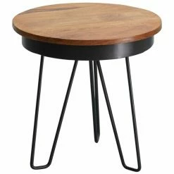 Beistelltisch - Sheesham Massiv - Ø 43 Cm