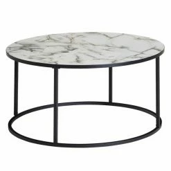 Couchtisch - Weiß-schwarz - 80 Cm