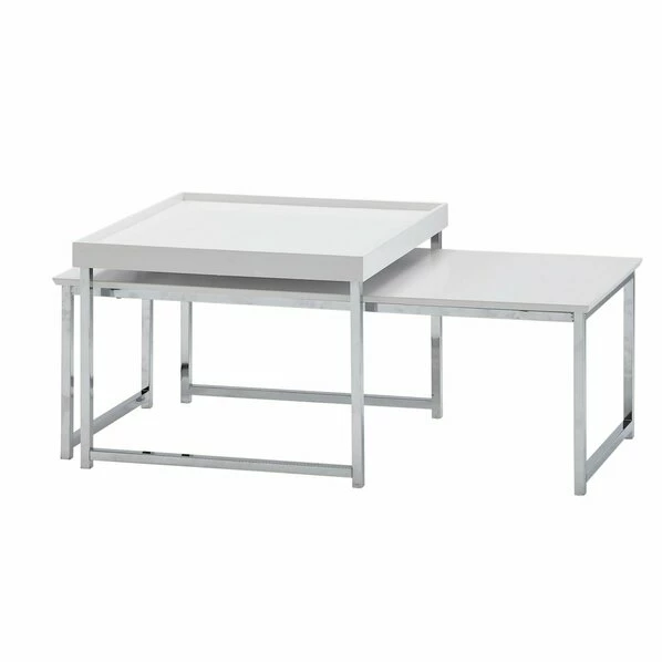 Satztisch - Weiß-silber - 110x48 Cm 3 Satztisch - Weiß-silber - 110x48 Cm