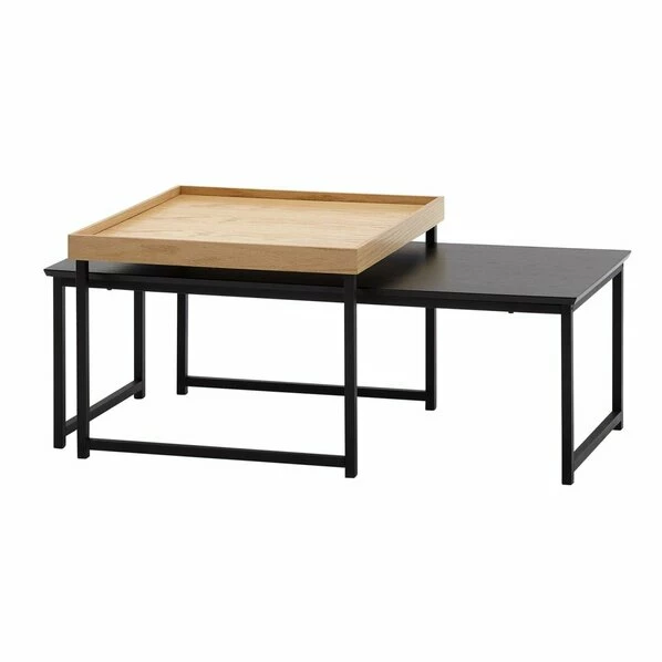 2er-Set Satztisch - Eiche-schwarz - 110x48x37 Cm 3 2er-Set Satztisch - Eiche-schwarz - 110x48x37 Cm