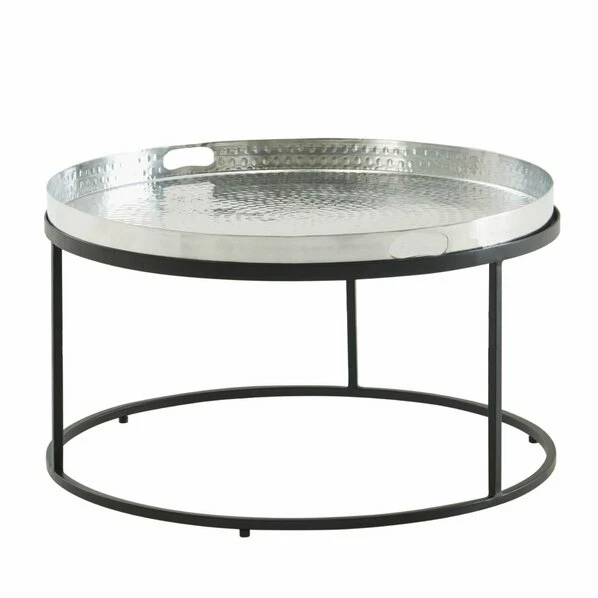 Couchtisch - Silber-schwarz - Aluminium - 62 Cm 3 Couchtisch - Silber-schwarz - Aluminium - 62 Cm